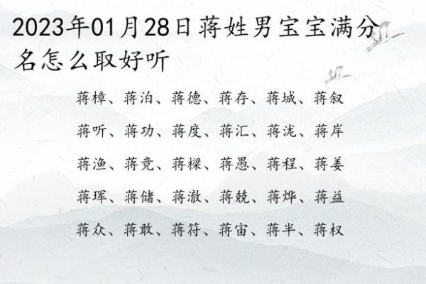 姓蒋的宝宝起名字：为孩子选一个有意义的名字建议