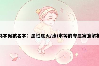 笃字男孩名字：属性属火/水/木等的专属寓意解析