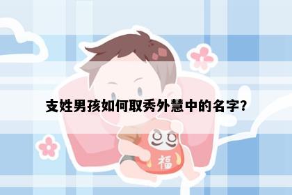 支姓男孩如何取秀外慧中的名字？