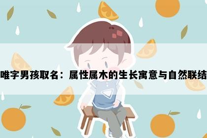 唯字男孩取名：属性属木的生长寓意与自然联结