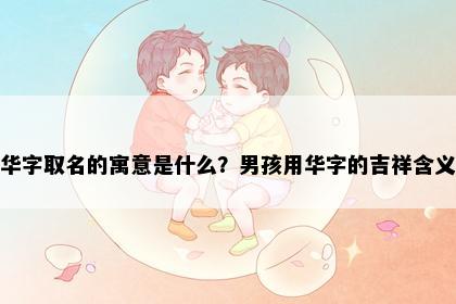 华字取名的寓意是什么？男孩用华字的吉祥含义
