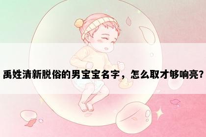 禹姓清新脱俗的男宝宝名字，怎么取才够响亮？