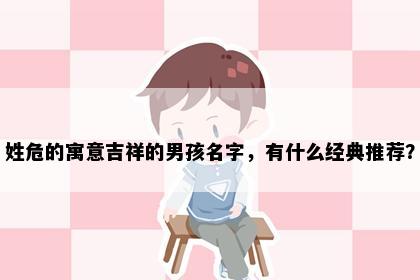 姓危的寓意吉祥的男孩名字，有什么经典推荐？