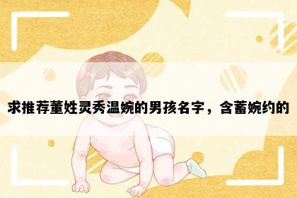 求推荐董姓灵秀温婉的男孩名字，含蓄婉约的